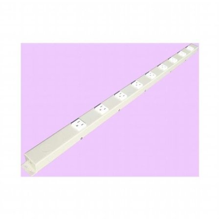 E-DUSTRY INC e-dustry EPS-H309NVG1 9 Outlet Hardwired Power Strip; Ivory & White - 36 in. EPS-H309NVG1